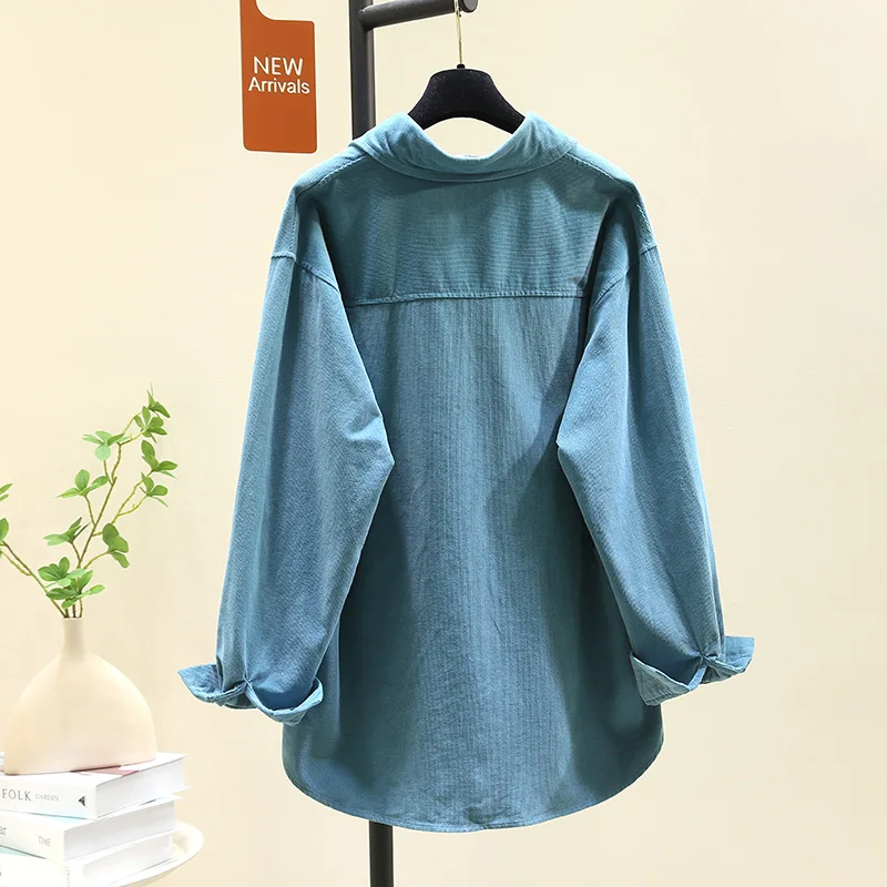 SuperAen Medium and Long Retro Blue Corduroy Shirt Women's 2025 Spring Summer New Korean Loose Shirt Stacked Top
SuperAen Medium and Long Retro Blue Corduroy Shirt Women's 2025 Spring Summer New Korean Loose Shirt Stacked Top