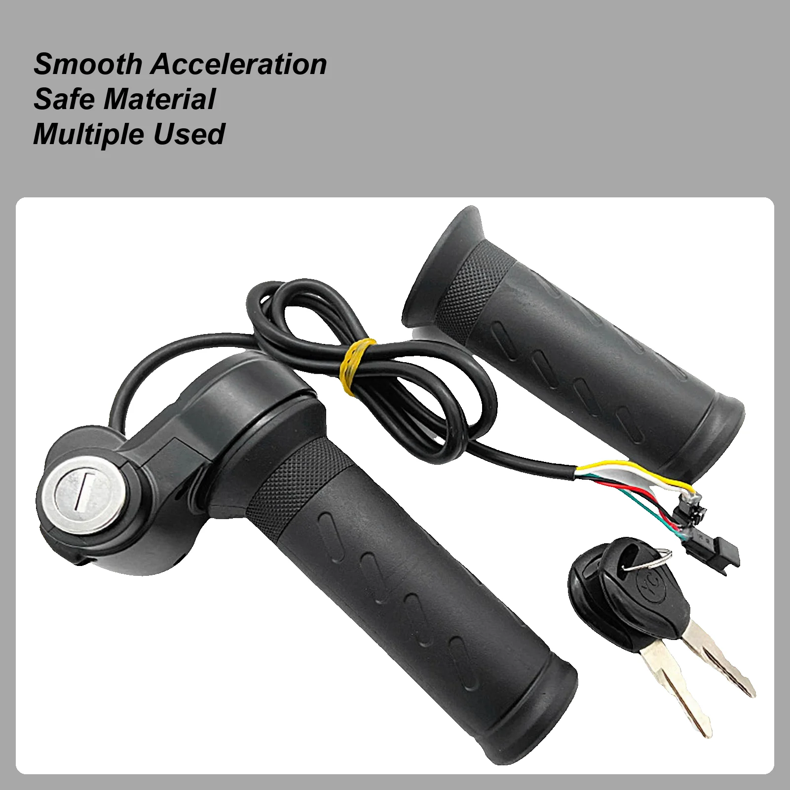 Full Twist Throttle E-Bikes Grip Anti-Slip Handlebar with Keys Lever for Bicycle Dirtbike Scooter ATV Motorcycle Riding Control
Full Twist Throttle E-Bikes Grip Anti-Slip Handlebar with Keys Lever for Bicycle Dirtbike Scooter ATV Motorcycle Riding Control