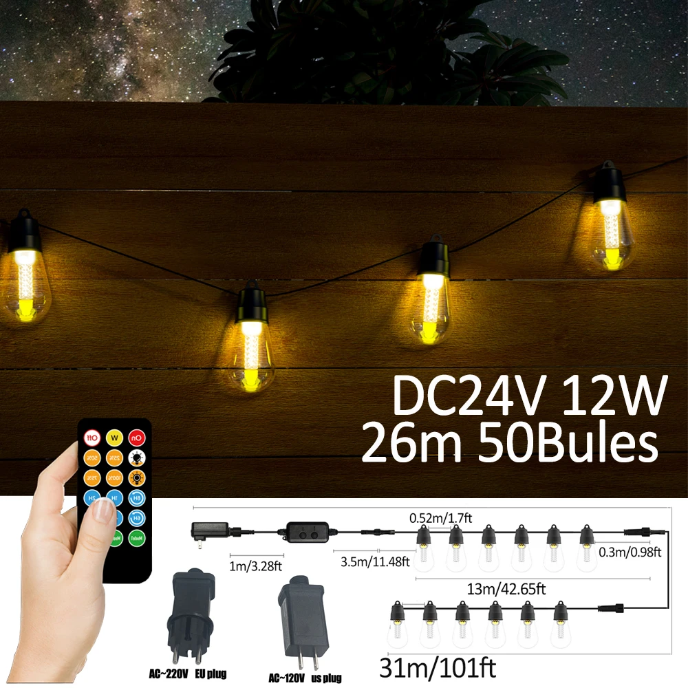 S14 Smart Outdoor DIY LED String Lights Remote Control Lights Bulbs for Patio Garden Outside Backyard Christmas decoration
S14 Smart Outdoor DIY LED String Lights Remote Control Lights Bulbs for Patio Garden Outside Backyard Christmas decoration
