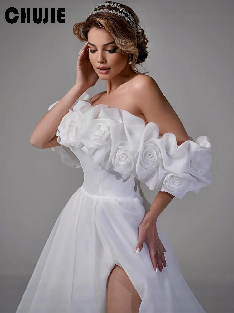 Off Shoulder Wedding Dresses A Line Flower Tulle Slit Bridal Gowns Bridal Gowns Vestido de novia Cocktail Party Dress Customized
Off Shoulder Wedding Dresses A Line Flower Tulle Slit Bridal Gowns Bridal Gowns Vestido de novia Cocktail Party Dress Customized