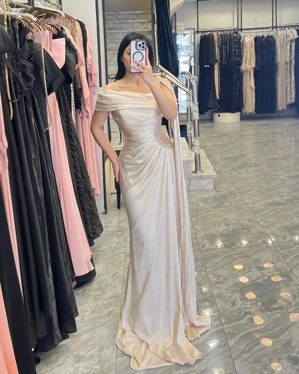 Customized High Quality Exquisite Chiffon Sequined Pleat Straight Off-the-shoulder Long Dresses Bespoke Occasion Dresses Sexy
Customized High Quality Exquisite Chiffon Sequined Pleat Straight Off-the-shoulder Long Dresses Bespoke Occasion Dresses Sexy