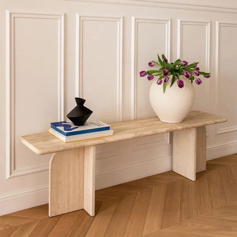 Natural travertine entrance table, bedroom light luxury shoe change bench, medieval wabi-sabi wind entrance table
Natural travertine entrance table, bedroom light luxury shoe change bench, medieval wabi-sabi wind entrance table