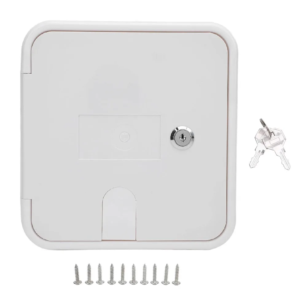 215*205mm RV Cable Hatch Door with 2 Keys White RV Power Cord Hatch Cover ABS RV Cable Hatch Lock with Keys Electrical Storage
215*205mm RV Cable Hatch Door with 2 Keys White RV Power Cord Hatch Cover ABS RV Cable Hatch Lock with Keys Electrical Storage