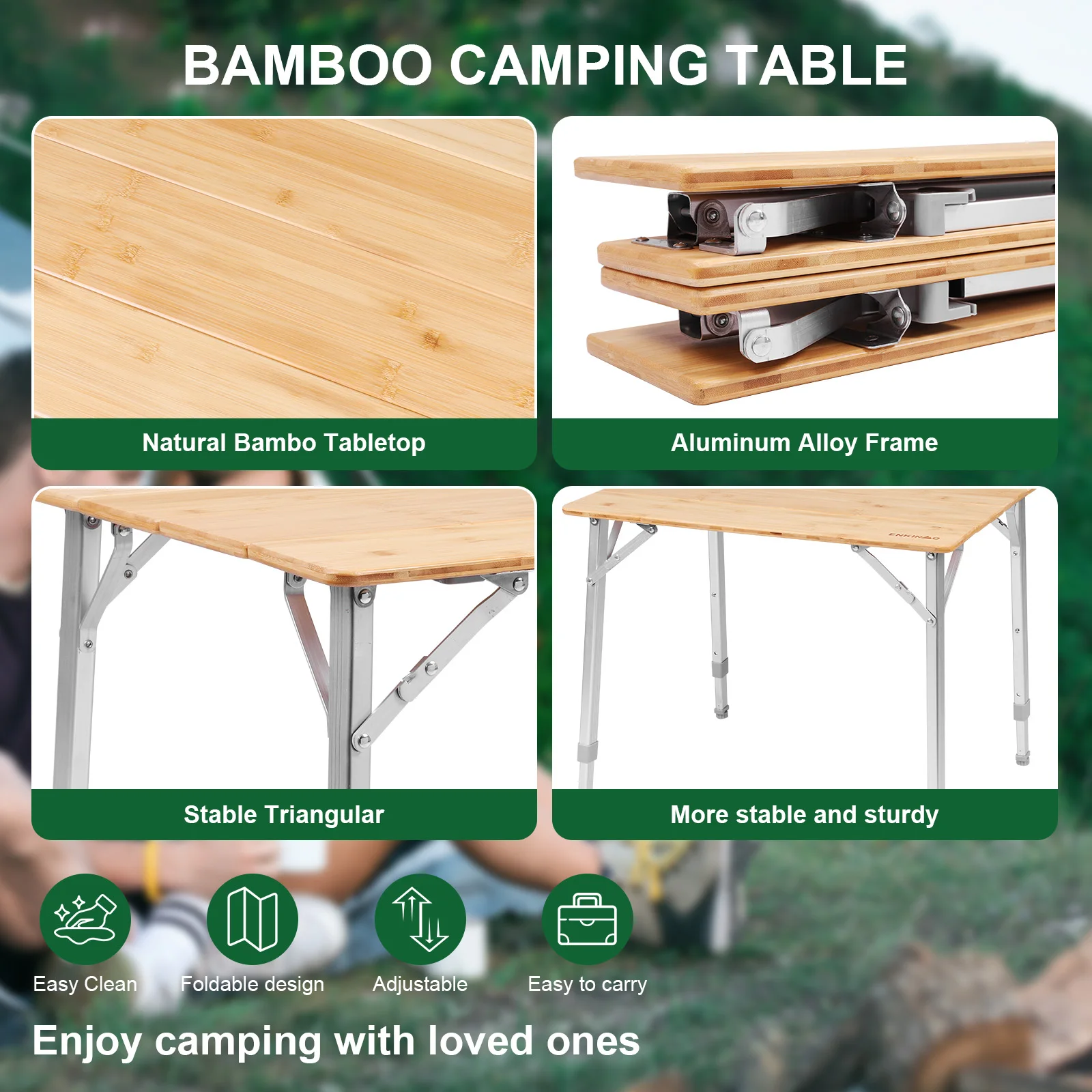 Adjustable Height Foldable Roll-up Aluminum Camp Table Loads 80KG Large Folding Camping Table for Cooking Picnic Beach Backyards
Adjustable Height Foldable Roll-up Aluminum Camp Table Loads 80KG Large Folding Camping Table for Cooking Picnic Beach Backyards