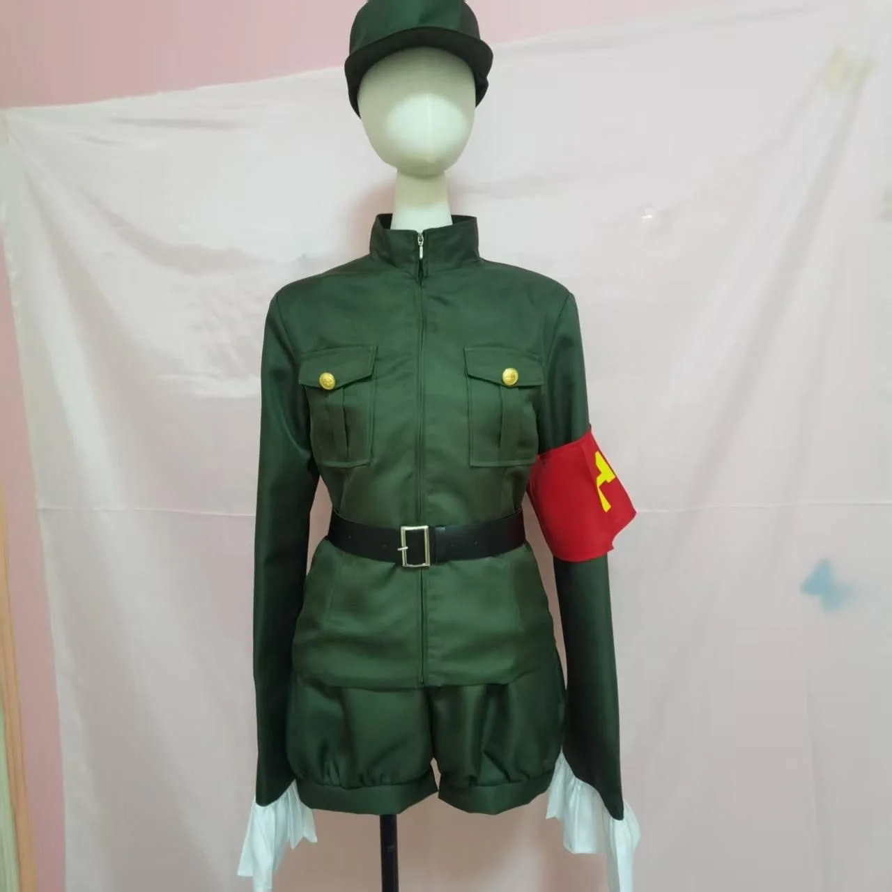 APH China Wang Yao Chunyan Military Green Zip-Up Jacket Cosplay Outfit – Axis Powers Hetalia Costume for Halloween 2026
APH China Wang Yao Chunyan Military Green Zip-Up Jacket Cosplay Outfit – Axis Powers Hetalia Costume for Halloween 2026
