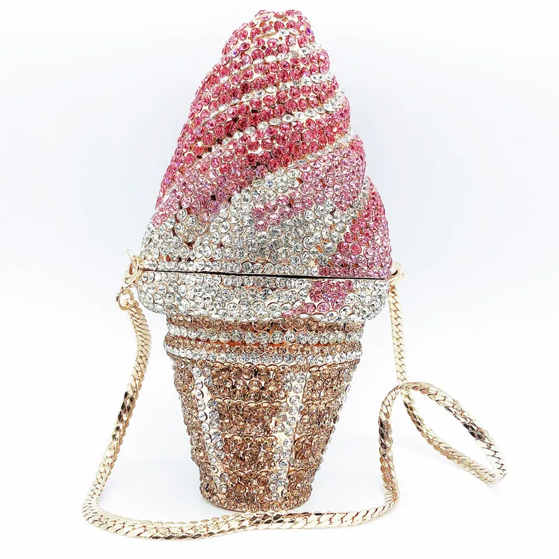 New Arrival Ice Cream Clutches Woman Colorful Crystal Purse Birthday Prom Diamond Handbag Wedding Bridal Party Gift Evening Bag
New Arrival Ice Cream Clutches Woman Colorful Crystal Purse Birthday Prom Diamond Handbag Wedding Bridal Party Gift Evening Bag