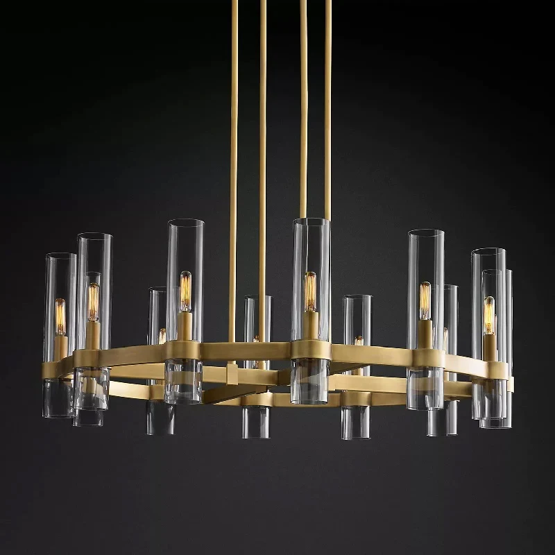 American Modern Gold Ring Design Glass LampShaded Pure Metal Simple Chandelier Bedroom Restaurant Villa Luxury Pendant Light
American Modern Gold Ring Design Glass LampShaded Pure Metal Simple Chandelier Bedroom Restaurant Villa Luxury Pendant Light