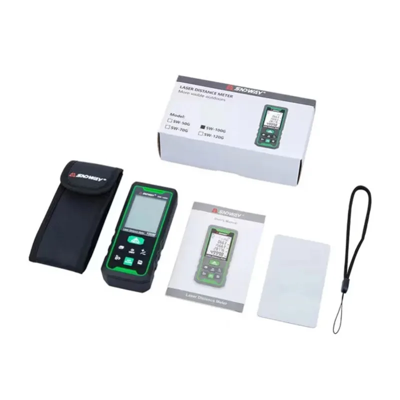 SW-100G Indoor and outdoor Distance measuring equipment High precision green Laser rangefinder Measuring room Bluetooth e
SW-100G Indoor and outdoor Distance measuring equipment High precision green Laser rangefinder Measuring room Bluetooth e