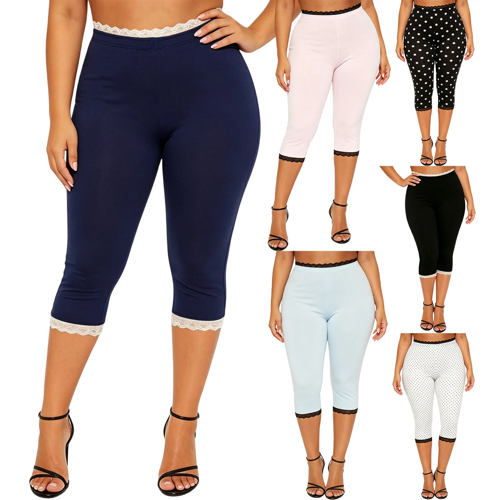 2026 Summer New Ladies Elastic Waist Lace Trim 3/4 Length Pants Sexy Women's Skinny Capri Pants Cropped Pants for Casual Daily
2026 Summer New Ladies Elastic Waist Lace Trim 3/4 Length Pants Sexy Women's Skinny Capri Pants Cropped Pants for Casual Daily
