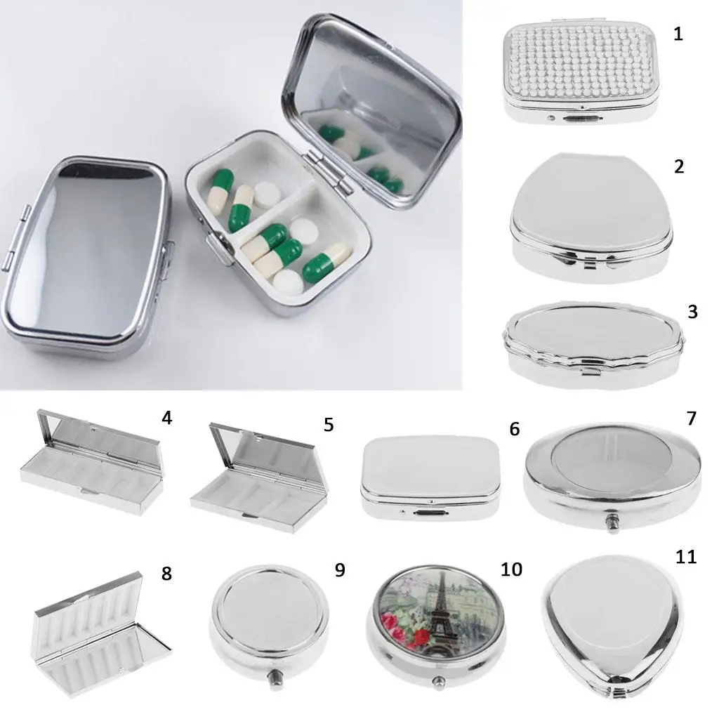 Silver Metal Box Compact Vitamin Organizer Portable Mini Pillbox Holder for Medicine Storage Travel Use
Silver Metal Box Compact Vitamin Organizer Portable Mini Pillbox Holder for Medicine Storage Travel Use