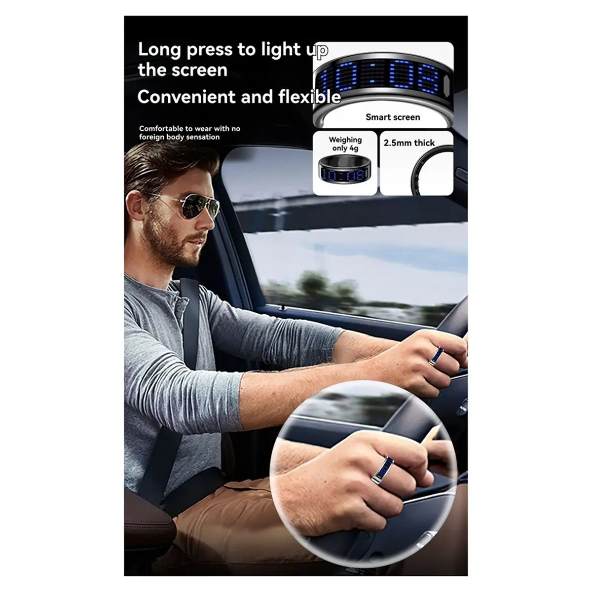 A26Z Smart Ring Men Women LED Dynamic Display Screen Heart Rate Blood Oxygen Monitoring Multi Sports Modes No. 9
A26Z Smart Ring Men Women LED Dynamic Display Screen Heart Rate Blood Oxygen Monitoring Multi Sports Modes No. 9