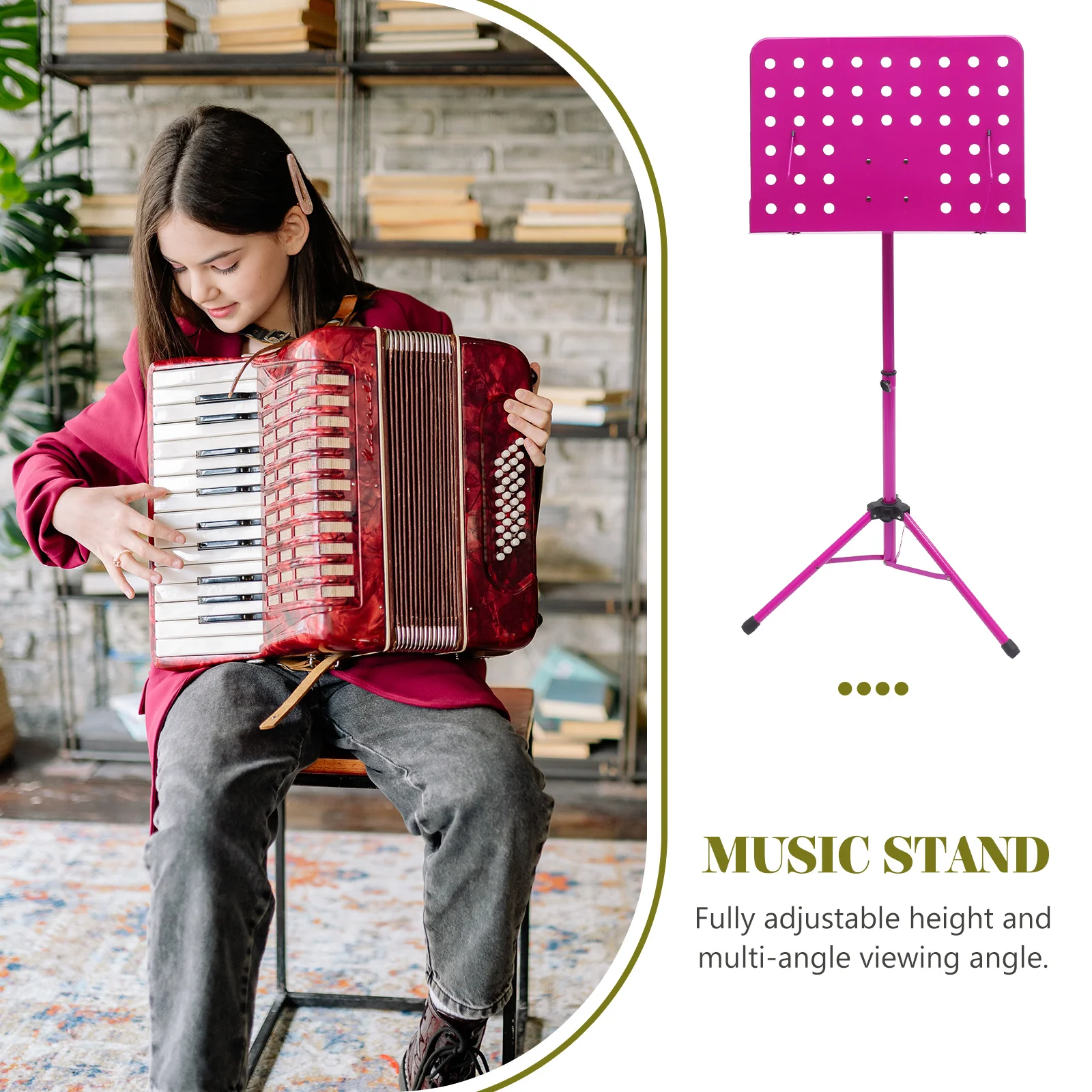 Foldable Music Stand Tripod Holder Lightweight Telescopic 340 Degree Rotatable Panel Non Slip Rubber Feet Music Sheet Accessory
Foldable Music Stand Tripod Holder Lightweight Telescopic 340 Degree Rotatable Panel Non Slip Rubber Feet Music Sheet Accessory