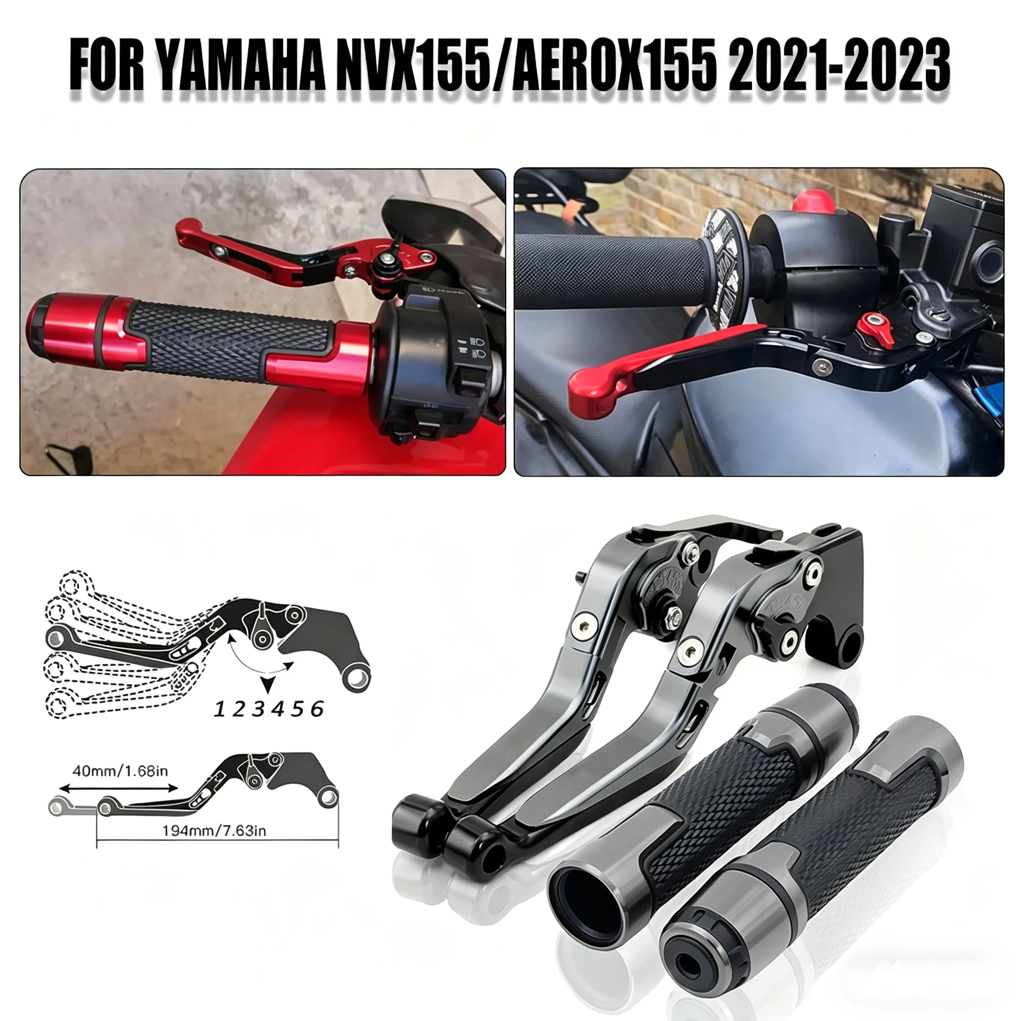 For Yamaha NVX-155 AEROX-155 2021-2023 Motorcycle Brake Clutch Levers CNC Folding Adjustable Clutch Brake Lever Handle Grips Kit
For Yamaha NVX-155 AEROX-155 2021-2023 Motorcycle Brake Clutch Levers CNC Folding Adjustable Clutch Brake Lever Handle Grips Kit