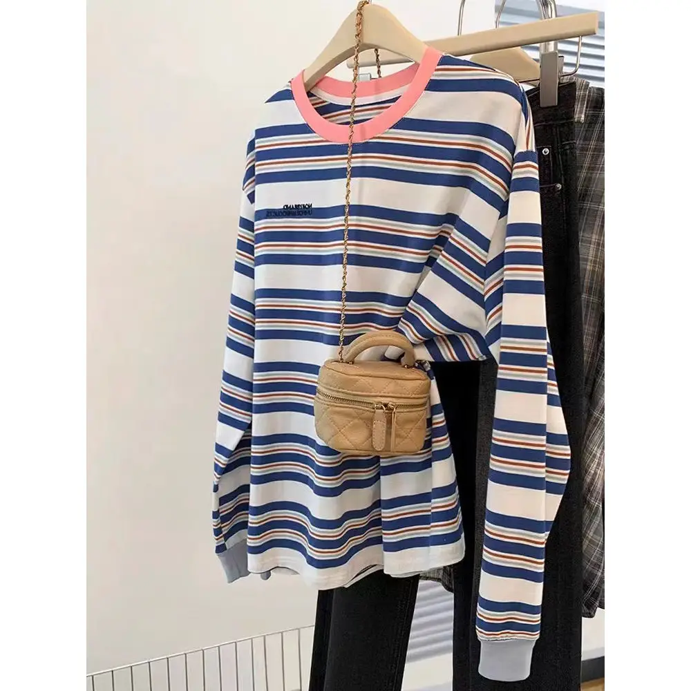 Large Size 300 Pounds Color Block Striped Long Sleeve T-Shirt Unisex Spring Autumn Casual round Neck Base Shirt Top
Large Size 300 Pounds Color Block Striped Long Sleeve T-Shirt Unisex Spring Autumn Casual round Neck Base Shirt Top