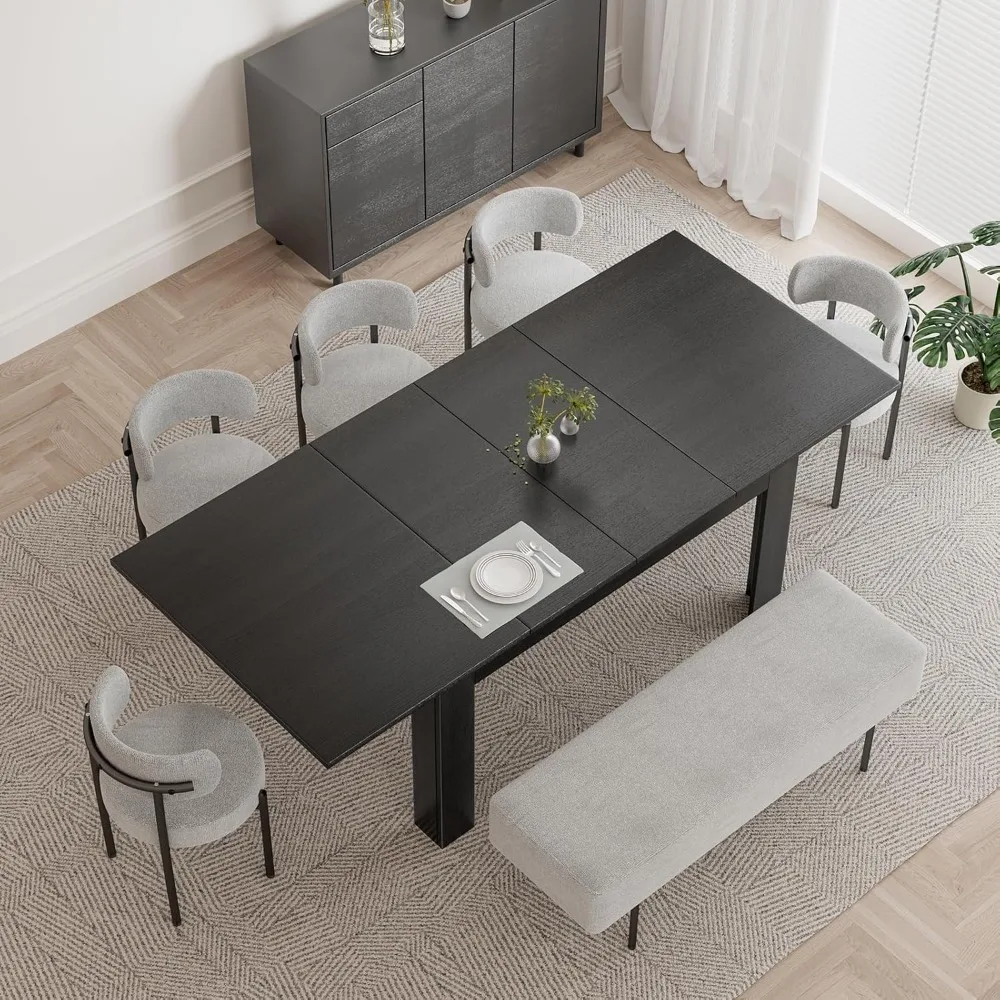 Extendable Dining Room Table for 6-10 Person, Plank and Beam Farmhouse Large Rectangular Kitchen Tables for Living Meeting Room
Extendable Dining Room Table for 6-10 Person, Plank and Beam Farmhouse Large Rectangular Kitchen Tables for Living Meeting Room