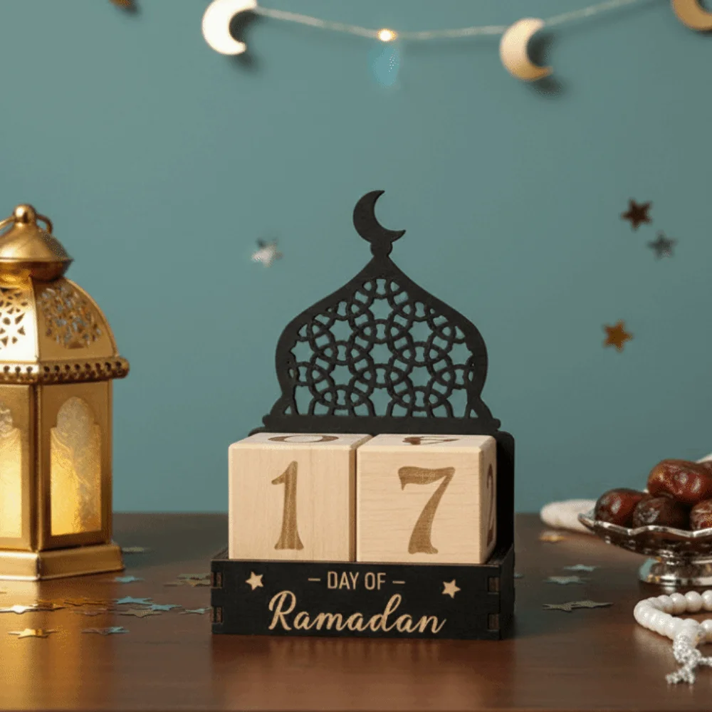 Wooden Eid Mubarak Calendar Blocks Adjustable Dates Decorative Ramadan Countdown Calendar Moon Castle Eid Al-Fitr Calendar
Wooden Eid Mubarak Calendar Blocks Adjustable Dates Decorative Ramadan Countdown Calendar Moon Castle Eid Al-Fitr Calendar