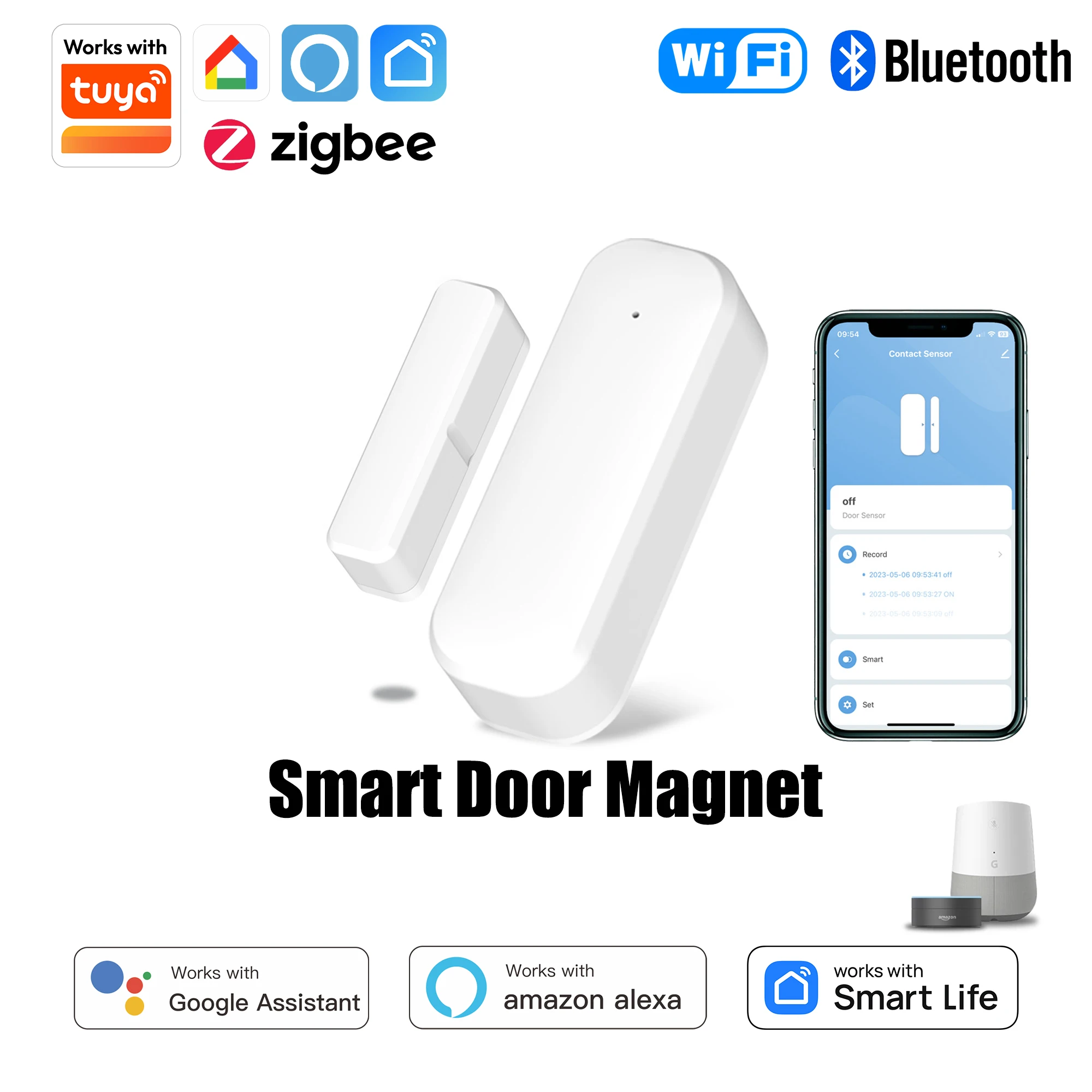 Умный датчик для дверей и окон Tuya Zigbee, беспроводная сигнализация Wi-Fi/Bluetooth, система безопасности для дома, совместим с Alexa и Google Home
Умный датчик для дверей и окон Tuya Zigbee, беспроводная сигнализация Wi-Fi/Bluetooth, система безопасности для дома, совместим с Alexa и Google Home