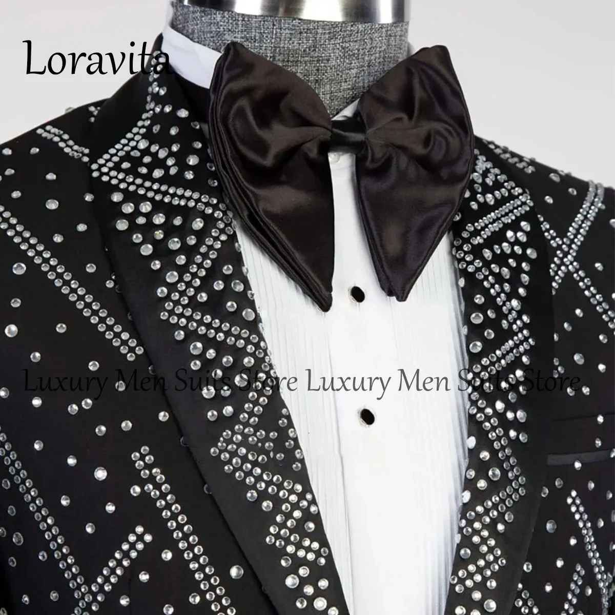 Crystal Men Suits Peaked Lapel Groom Wedding Tuxedos 2 Pieces Sets Male Prom Blazers Single Breasted Costume Terno Masculinos
Crystal Men Suits Peaked Lapel Groom Wedding Tuxedos 2 Pieces Sets Male Prom Blazers Single Breasted Costume Terno Masculinos