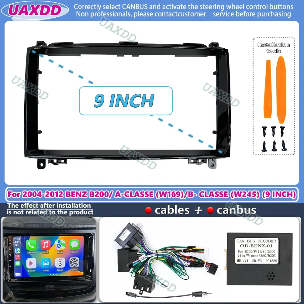 9 inch Car Radio Fascia for Mercedes Benz B200 A B Class W169 W245 Viano Vito W639 Sprinter W906 car panel Frame Panel Trim Kit
9 inch Car Radio Fascia for Mercedes Benz B200 A B Class W169 W245 Viano Vito W639 Sprinter W906 car panel Frame Panel Trim Kit