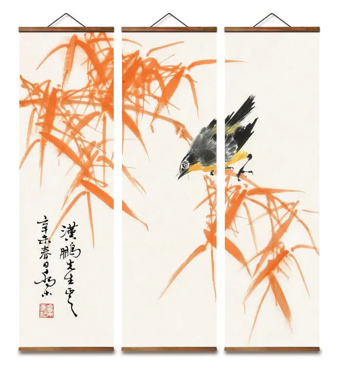 MT0102 Chinese Style bird bamboo Decorative Wall Art Posters Solid Wood Scroll Paintings
MT0102 Chinese Style bird bamboo Decorative Wall Art Posters Solid Wood Scroll Paintings