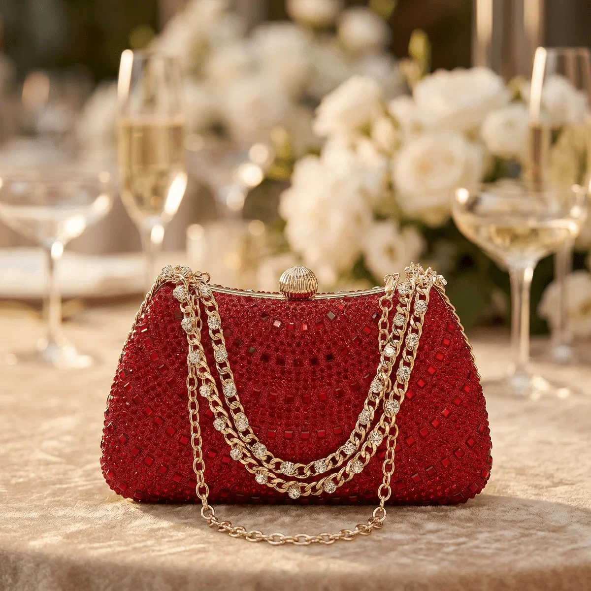 Red Rhinestone Clutch Bag For Women Party Evening Wedding Handbag Polyester
Red Rhinestone Clutch Bag For Women Party Evening Wedding Handbag Polyester