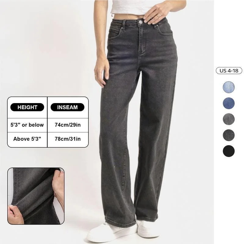 Women's Minimalist High Waist Denim Stretch Wide Leg Jeans Spring & Summer Trendy Multi-Pocket Denim Trousers Street Womenswear
Women's Minimalist High Waist Denim Stretch Wide Leg Jeans Spring & Summer Trendy Multi-Pocket Denim Trousers Street Womenswear