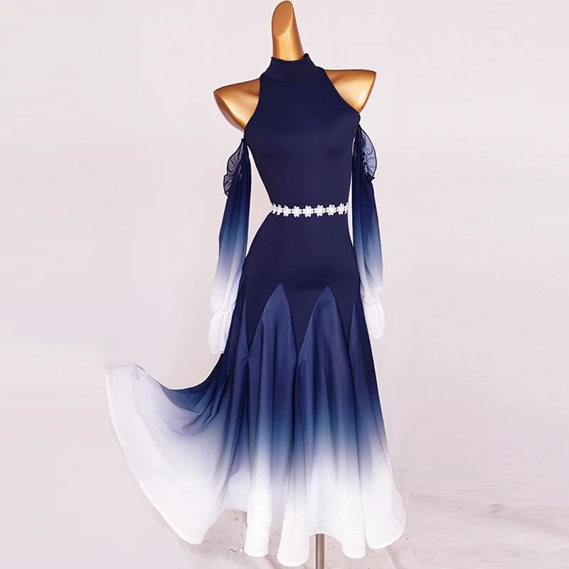 Gradient Standard Ballroom Dance Dress Competition Performance Wear Women Long Sleeve Waltz Dresses Female Dancewear Blue 3443
Gradient Standard Ballroom Dance Dress Competition Performance Wear Women Long Sleeve Waltz Dresses Female Dancewear Blue 3443