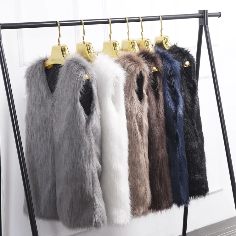 Spring and Autumn Winter Solid Color V-Neck Medium Length Imitation Fox Fur Grass Warm Sleeveless Vest Women's Coat
Spring and Autumn Winter Solid Color V-Neck Medium Length Imitation Fox Fur Grass Warm Sleeveless Vest Women's Coat