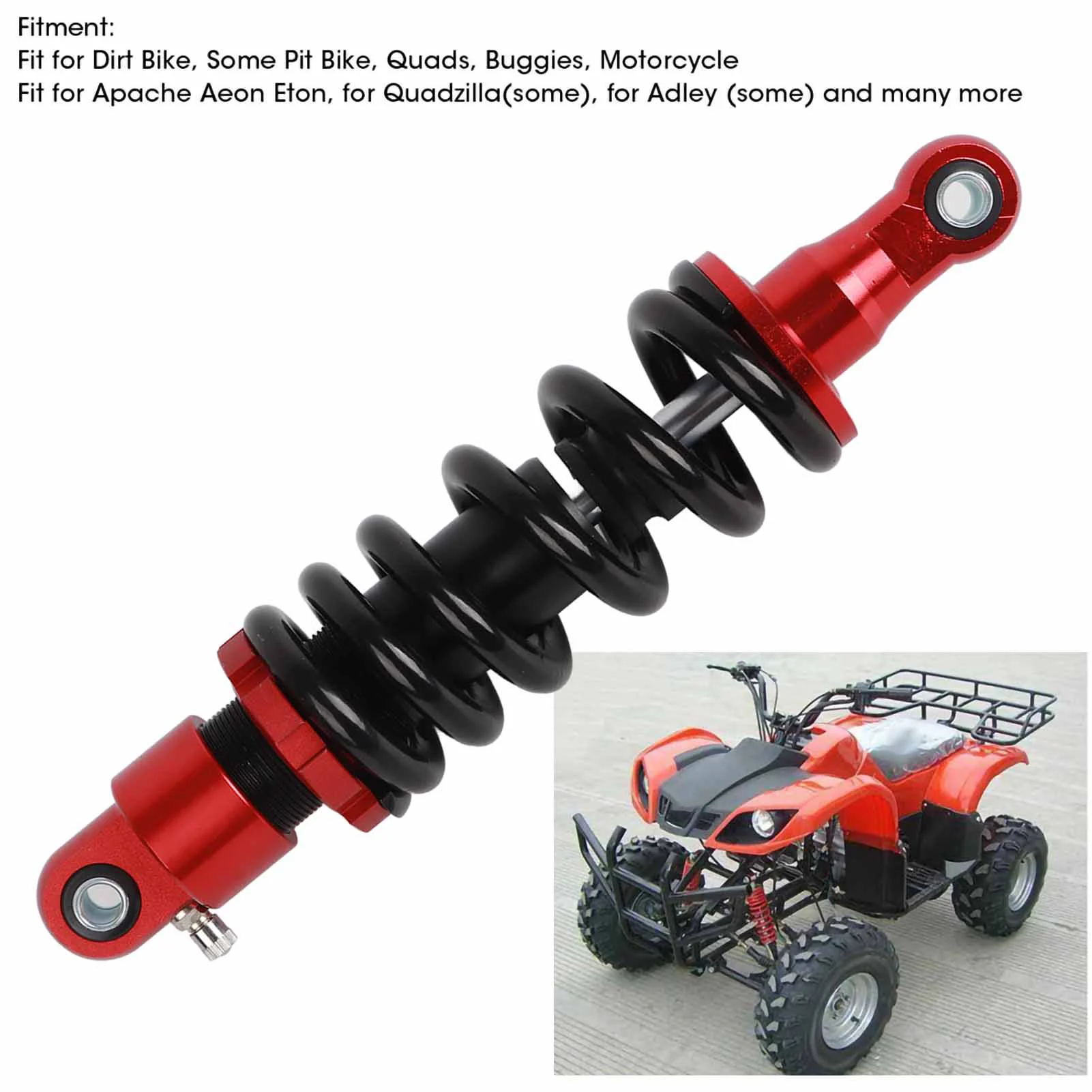 280mm/11.0in Motorcycle Shock Absorber, Adjusting Rear Shock Absorbers 280mm Suspension Damper for Dirt Pit Bike Motorcycle
280mm/11.0in Motorcycle Shock Absorber, Adjusting Rear Shock Absorbers 280mm Suspension Damper for Dirt Pit Bike Motorcycle