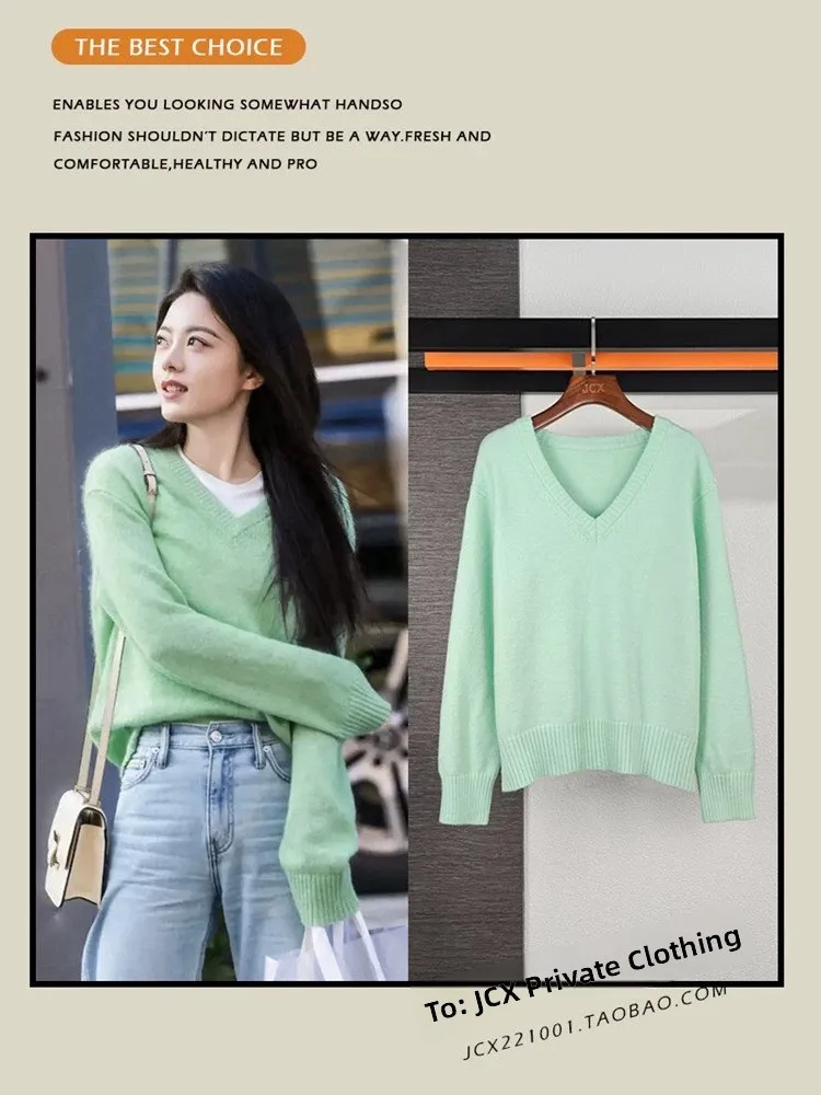 Loose Green Knitted Sweater Soft Comfortable Overhead Style Korean Version Tagkita Women's Fashion Autumn Winter Top
Loose Green Knitted Sweater Soft Comfortable Overhead Style Korean Version Tagkita Women's Fashion Autumn Winter Top