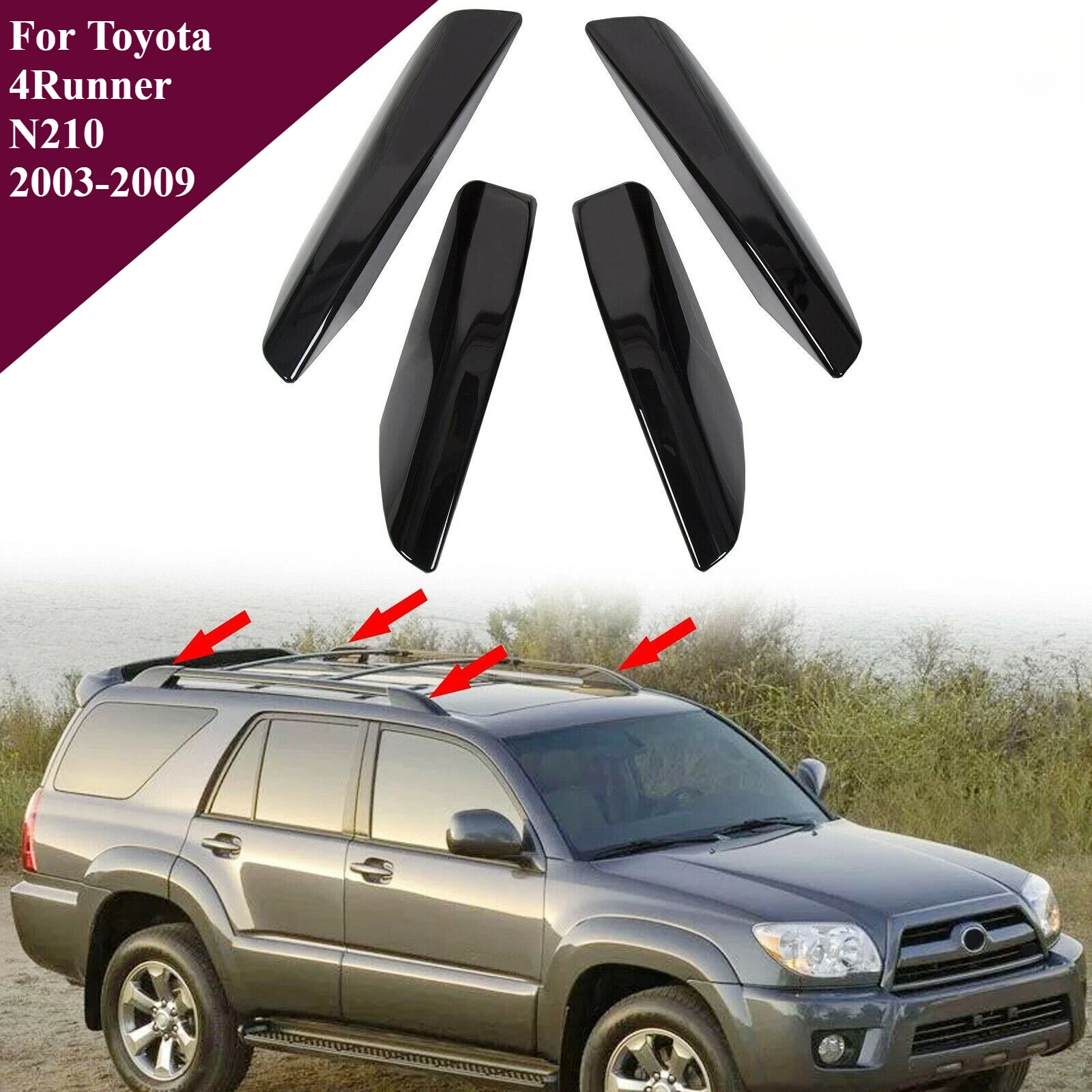 For Toyota 4Runner N210 2003-2009 Roof Rack Rail End Cover Shell Cap 4pcs
For Toyota 4Runner N210 2003-2009 Roof Rack Rail End Cover Shell Cap 4pcs