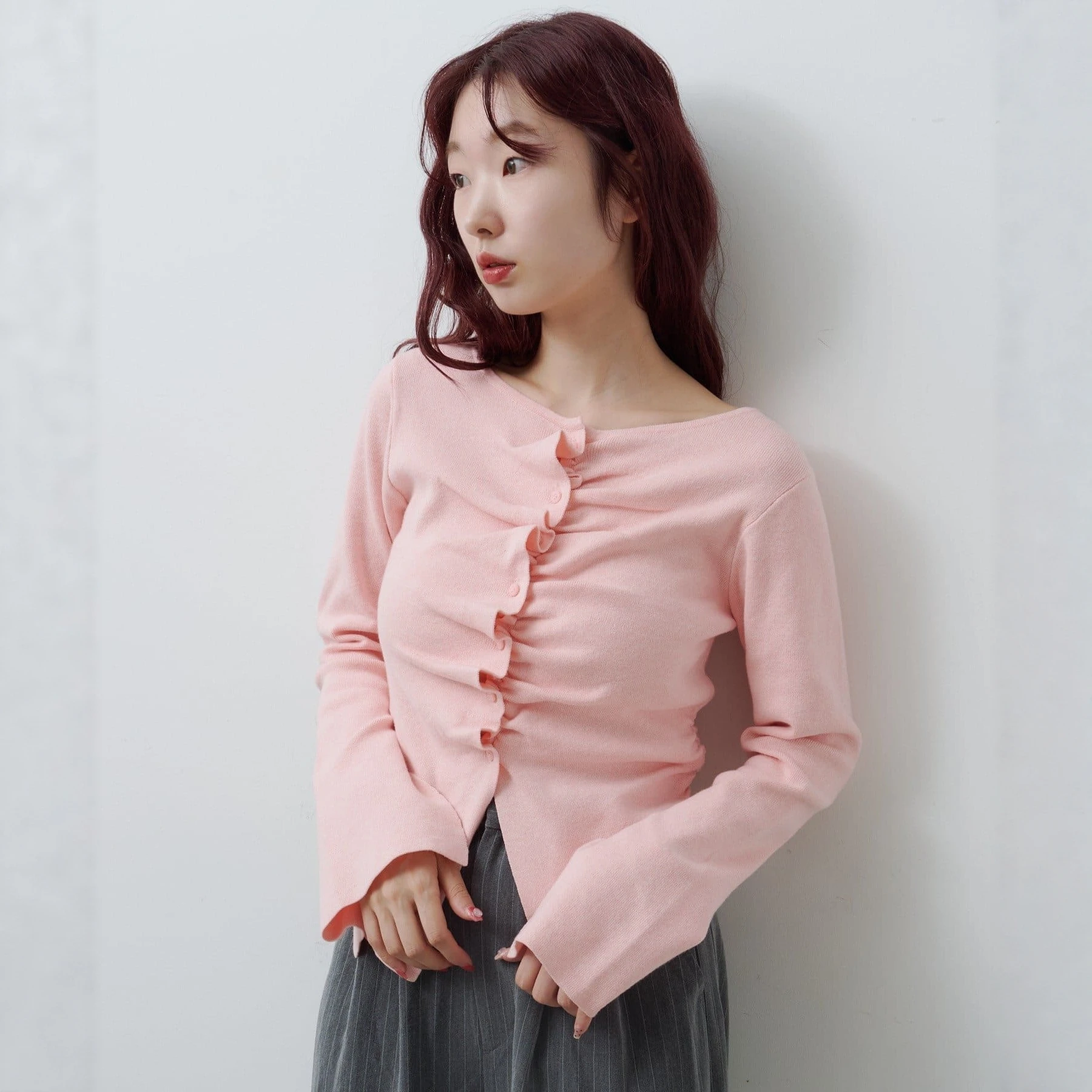 Slimming Effect Nylon Knitted Sweater Bell Sve Pleated Door Front Women's Long Sve One-oulder Cotton Blend Knitwear
Slimming Effect Nylon Knitted Sweater Bell Sve Pleated Door Front Women's Long Sve One-oulder Cotton Blend Knitwear
