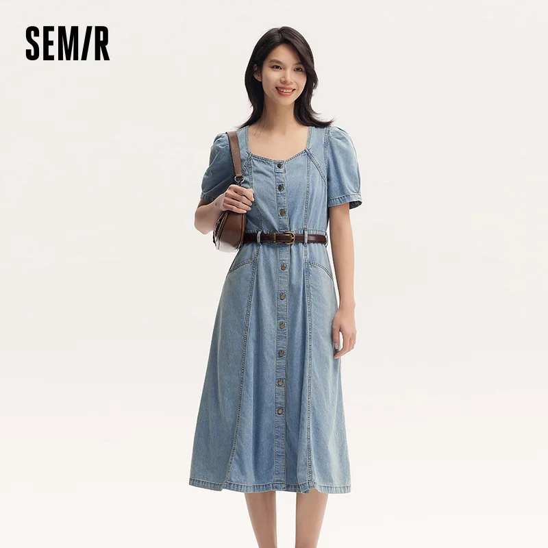 Джинсовое платье Semir, женское винтажное модное летнее платье 2025, новое длинное платье с застежкой на талии
Джинсовое платье Semir, женское винтажное модное летнее платье 2025, новое длинное платье с застежкой на талии