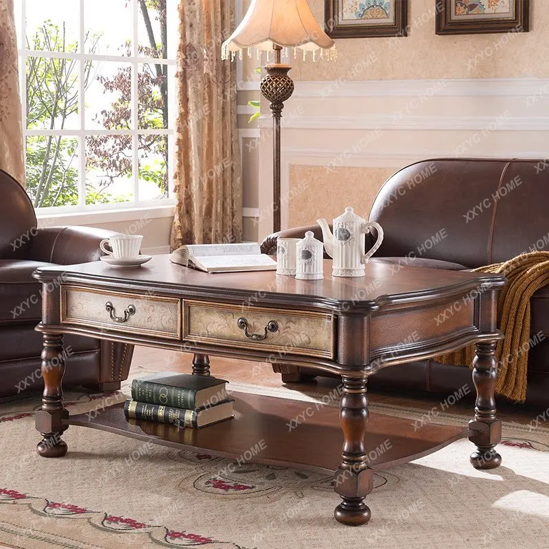 Painted all-solid wood coffee table household living room large apartment drawer rectangular double-layer hollow coffee table
Painted all-solid wood coffee table household living room large apartment drawer rectangular double-layer hollow coffee table