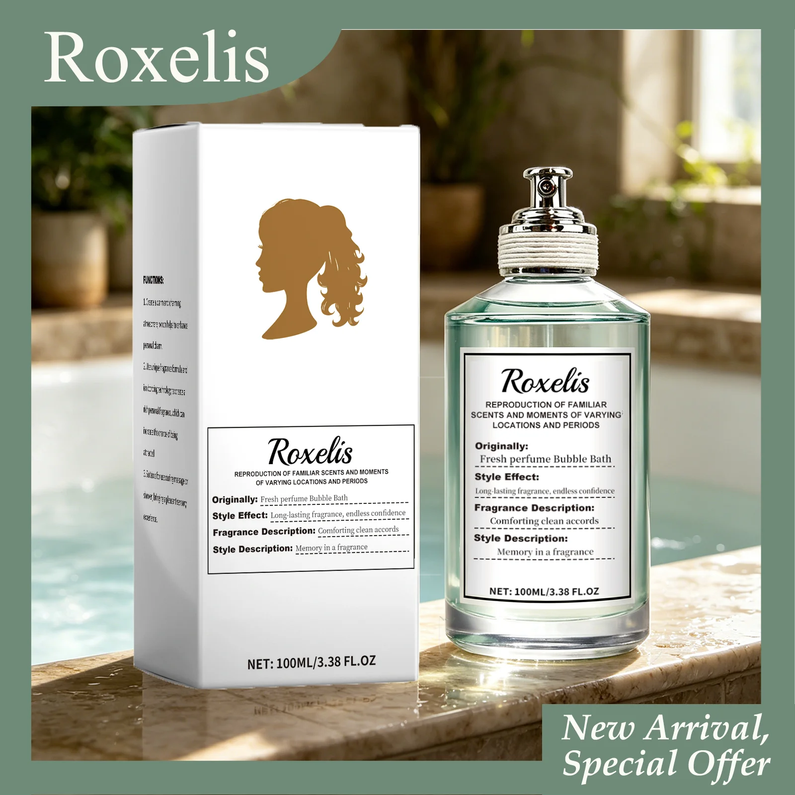 ROXELIS 100ml Fresh Perfume Bubble Bath Fresh Aroma Light Texture Elegant Fragrance Multi-layered Scent Fresh Perfume
ROXELIS 100ml Fresh Perfume Bubble Bath Fresh Aroma Light Texture Elegant Fragrance Multi-layered Scent Fresh Perfume