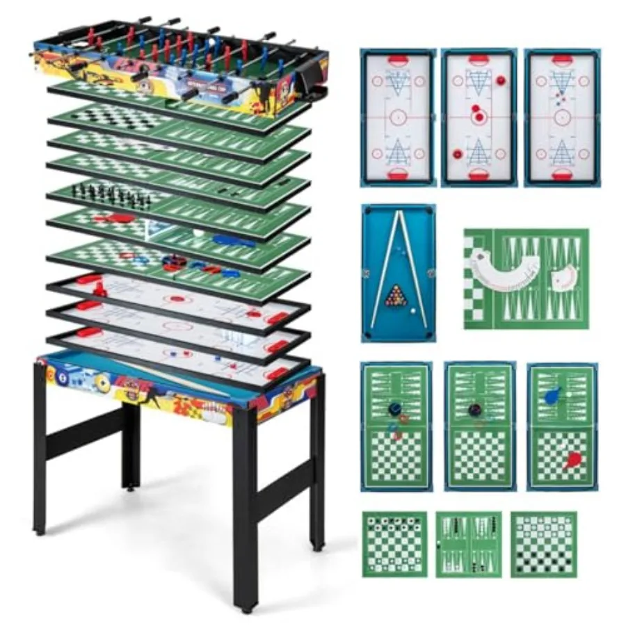12-in-1 Multi Game Table Combo Game Table Set with Foosball Billiards Table Tennis Hockey Chess Checkers Family Arcade Games fo
12-in-1 Multi Game Table Combo Game Table Set with Foosball Billiards Table Tennis Hockey Chess Checkers Family Arcade Games fo