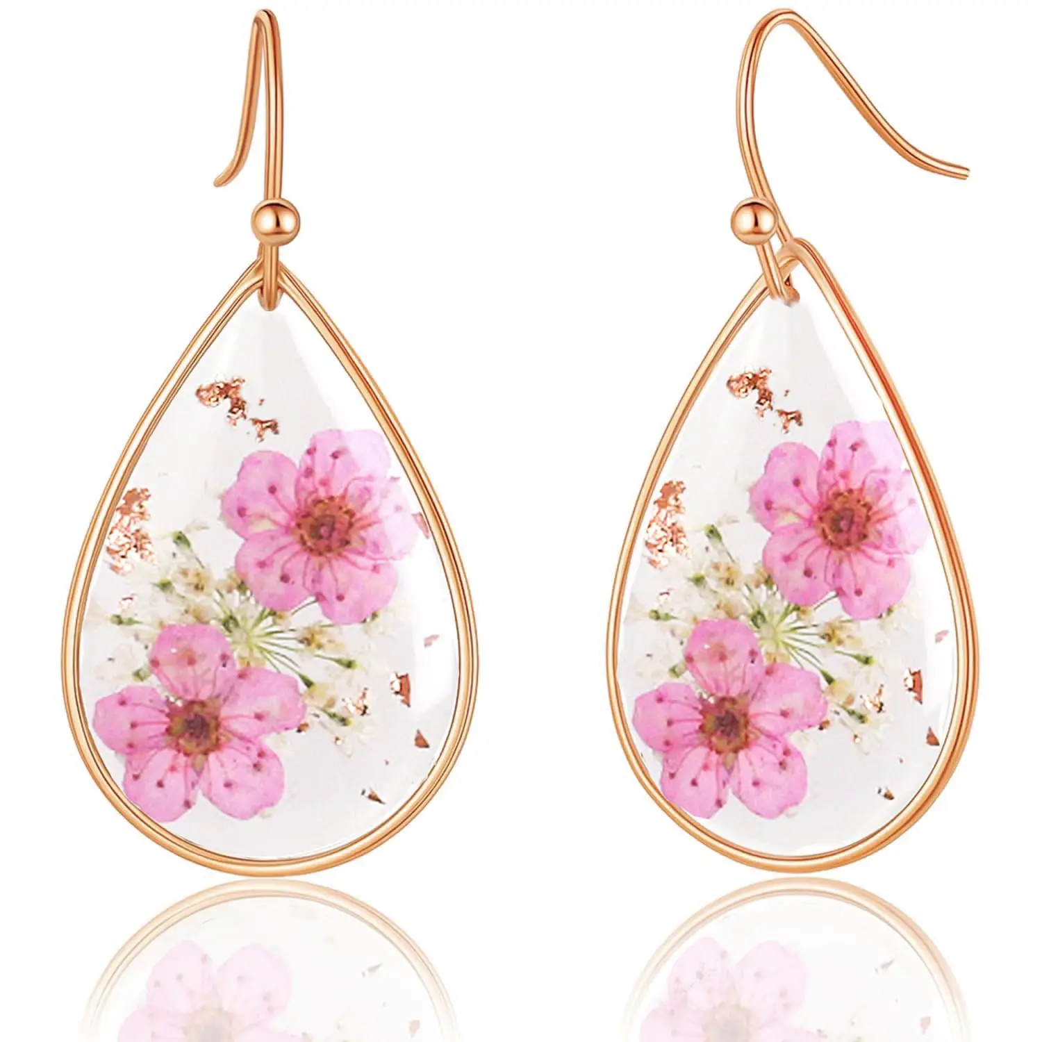 Pressed Wildflower Teardrop Dangle Earrings For Women
Pressed Wildflower Teardrop Dangle Earrings For Women