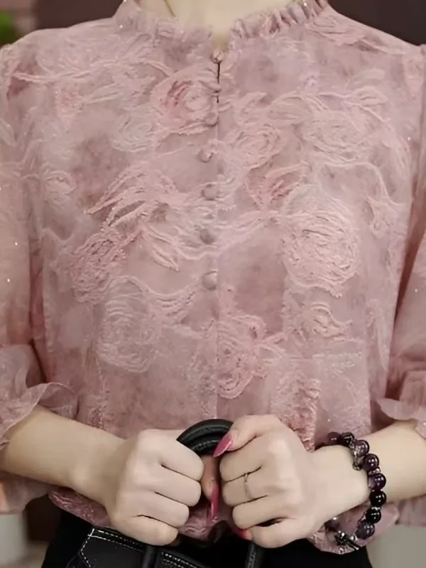Ladies Summer Fashionable Print 7/8 Sleeve Loose Meat Concealing Shirt Mom's Style Elegant Age-Defying Versatile Small Top
Ladies Summer Fashionable Print 7/8 Sleeve Loose Meat Concealing Shirt Mom's Style Elegant Age-Defying Versatile Small Top