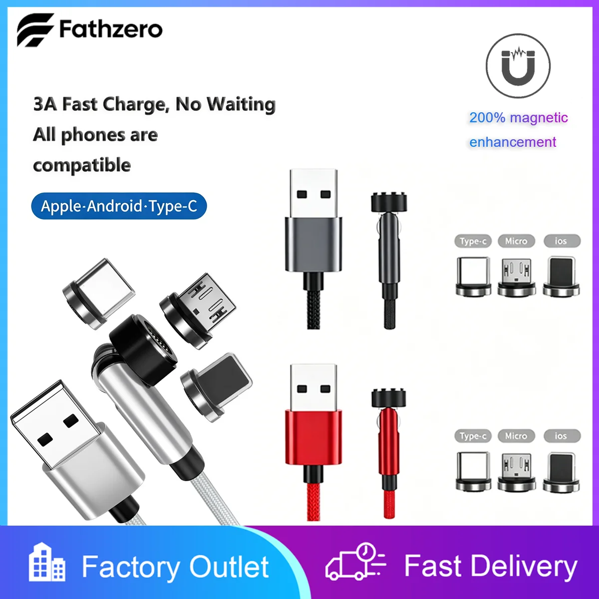 Rotation Magnetic Quick Charge Cable Charging and Transmission 2-in-1 Straight and Curved Interface Compatible with All Phones
Rotation Magnetic Quick Charge Cable Charging and Transmission 2-in-1 Straight and Curved Interface Compatible with All Phones