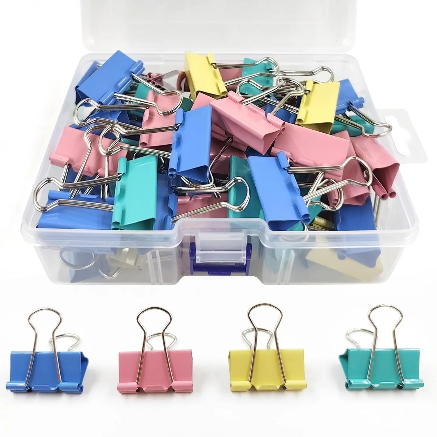 60 Pack Medium Binder Clips, 1.25 Inch/32mm Colored Paper Clips with Container, Office Supplies for Home, School, Business
60 Pack Medium Binder Clips, 1.25 Inch/32mm Colored Paper Clips with Container, Office Supplies for Home, School, Business