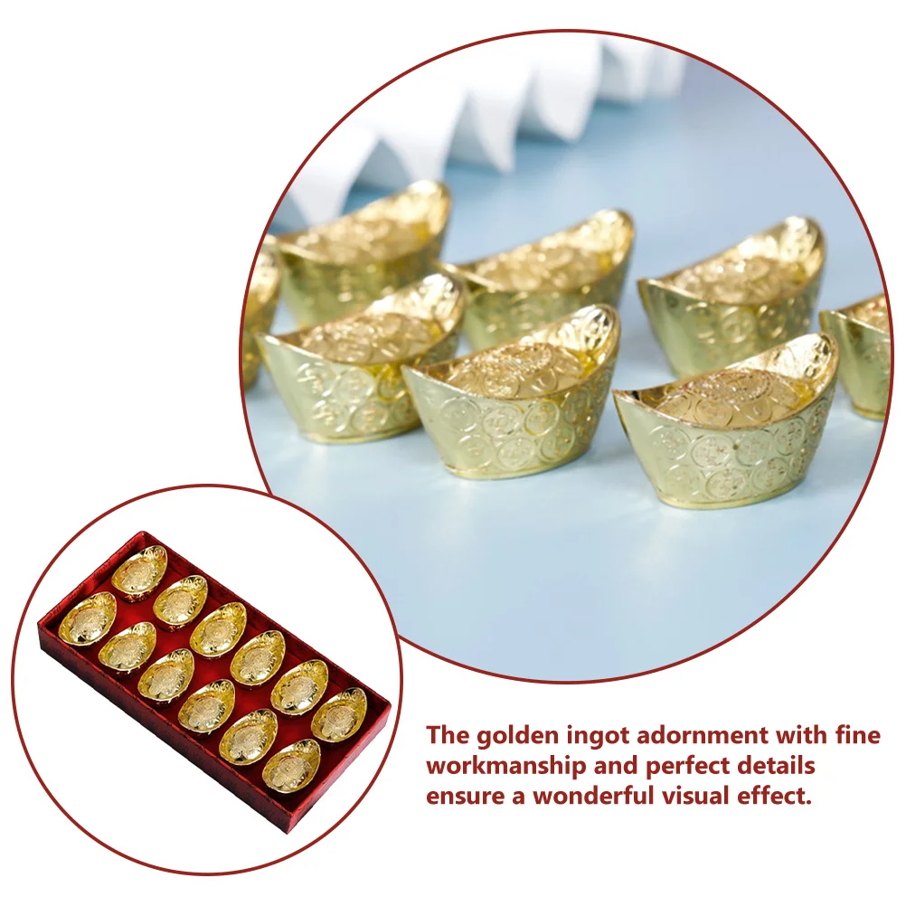 12pcs Golden Alloy Ingot Decor Small Retro Tabletop Ornament For Home Office Wealth Luck Symbol Chinese Style Craft Decoration
12pcs Golden Alloy Ingot Decor Small Retro Tabletop Ornament For Home Office Wealth Luck Symbol Chinese Style Craft Decoration