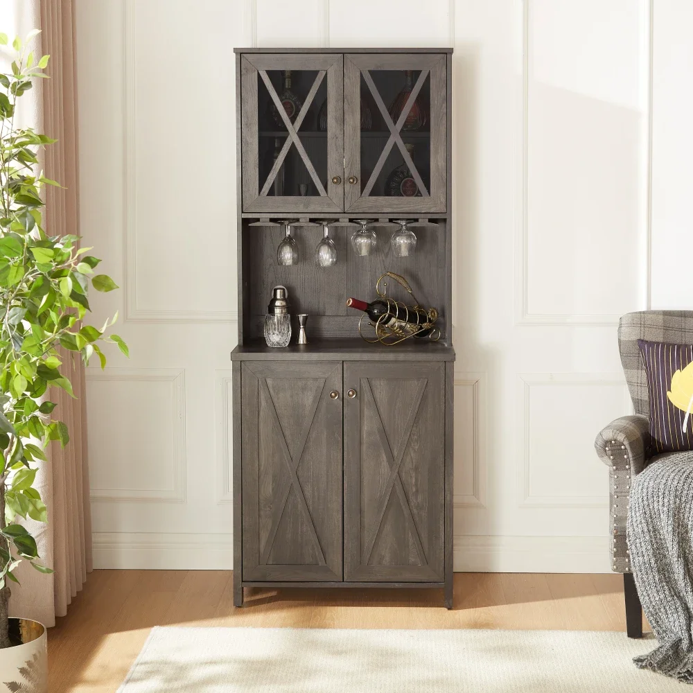 Farmhouse Bar Cabinet for Liquor and Glasses, Dining Room Kitchen Cabinet with Wine Rack, Sideboards Buffets Bar Cabinet
Farmhouse Bar Cabinet for Liquor and Glasses, Dining Room Kitchen Cabinet with Wine Rack, Sideboards Buffets Bar Cabinet