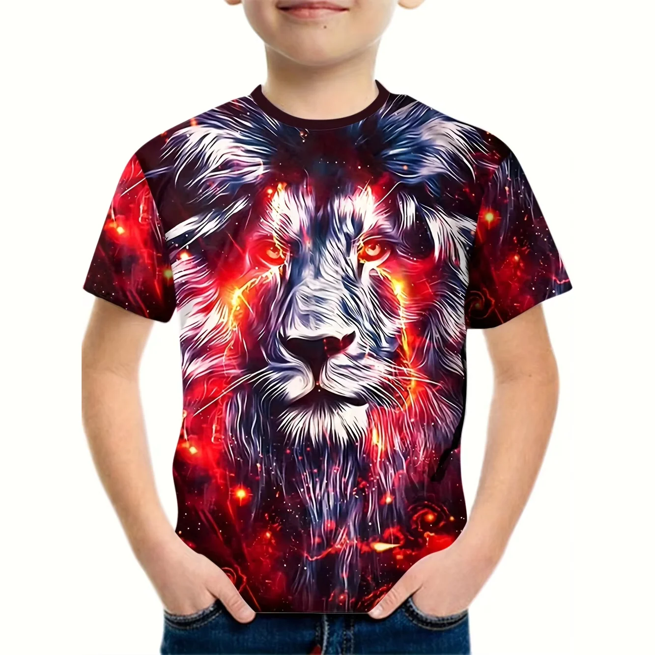 Boys Clothes 3D Print Tiger Graphic T-Shirt Fashion Short Sleeve Kids Clothes 2-10Y for Animal Tops Summer Casual Boys Clothing
Boys Clothes 3D Print Tiger Graphic T-Shirt Fashion Short Sleeve Kids Clothes 2-10Y for Animal Tops Summer Casual Boys Clothing
