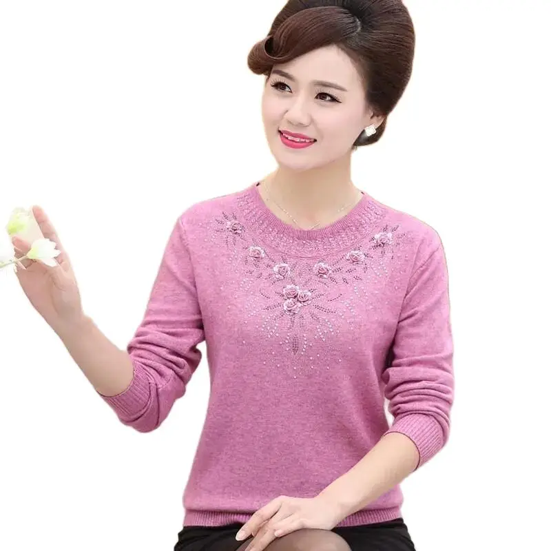 Middle-Aged And Elderly Mothers Fall Winter Fashion Loose Sweater Bottoming Shirt Plus Size Sweater 40-50-Year-Old Female Coat
Middle-Aged And Elderly Mothers Fall Winter Fashion Loose Sweater Bottoming Shirt Plus Size Sweater 40-50-Year-Old Female Coat
