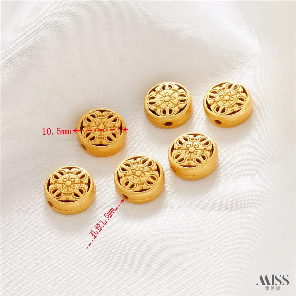 18K Gold Color Round Double-sided Through-hole Bead Partition DIY Handmade Bracelet Necklace Beaded String Jewelry Accessories
18K Gold Color Round Double-sided Through-hole Bead Partition DIY Handmade Bracelet Necklace Beaded String Jewelry Accessories