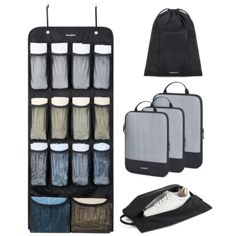 BAGSMART Hanging Compression Packing Cubes for Closet Organizers And Storage, 6 Set Suitcase Organizer Bags Set, Cruise Travel
BAGSMART Hanging Compression Packing Cubes for Closet Organizers And Storage, 6 Set Suitcase Organizer Bags Set, Cruise Travel