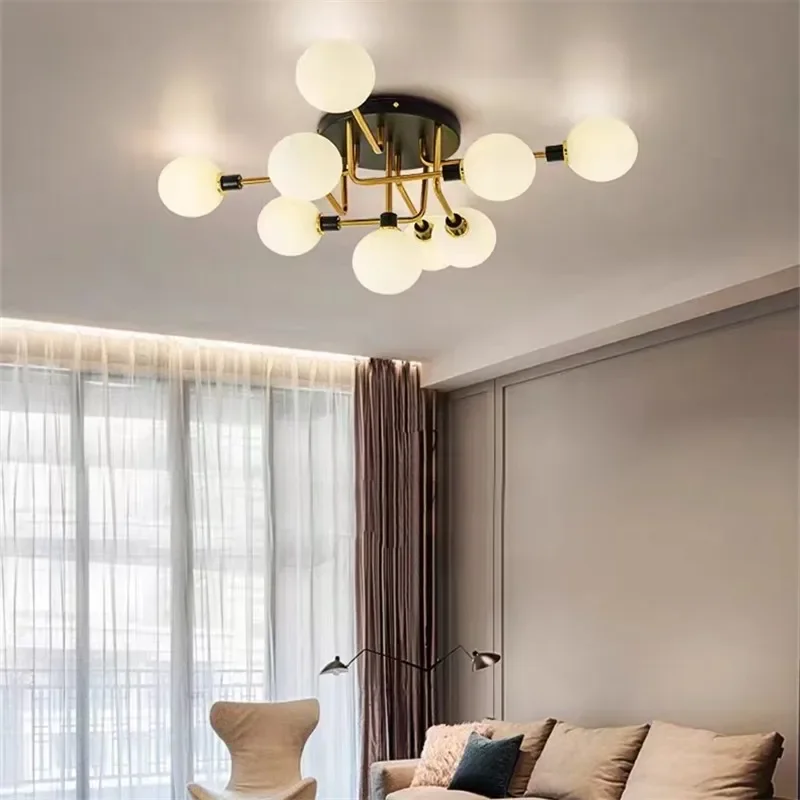 Nordic Glass Ball Ceiling Lamp Pole Design Decor for Living Dining Table Room Bedroom Home Simple Metal Art Lusters Luminaires
Nordic Glass Ball Ceiling Lamp Pole Design Decor for Living Dining Table Room Bedroom Home Simple Metal Art Lusters Luminaires