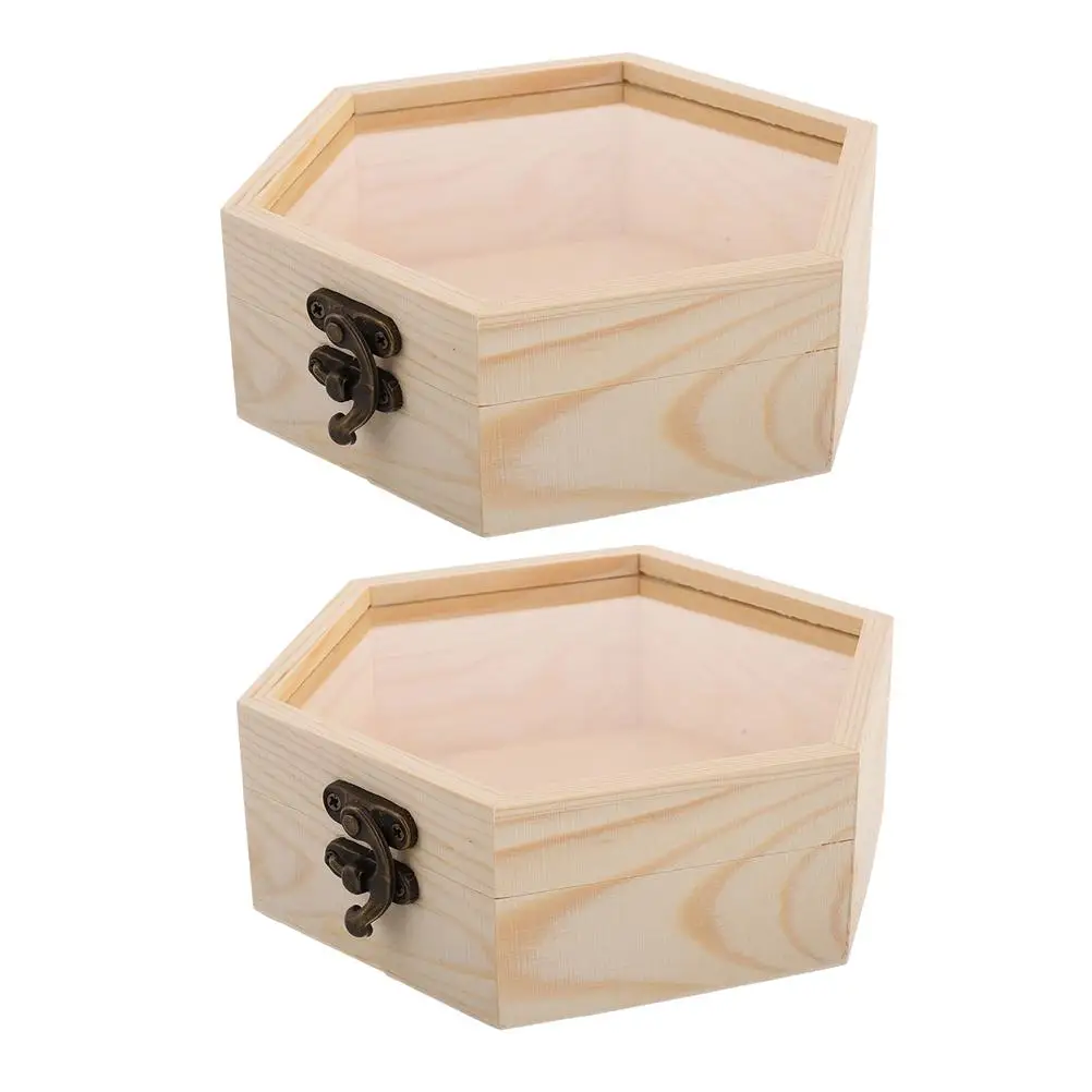 Wooden Box 2 Pcs Rustic Pine Small Boxes Storage Case Jewelry Vintage Organizer Hexagonal Glass Lid Dry Flowers
Wooden Box 2 Pcs Rustic Pine Small Boxes Storage Case Jewelry Vintage Organizer Hexagonal Glass Lid Dry Flowers