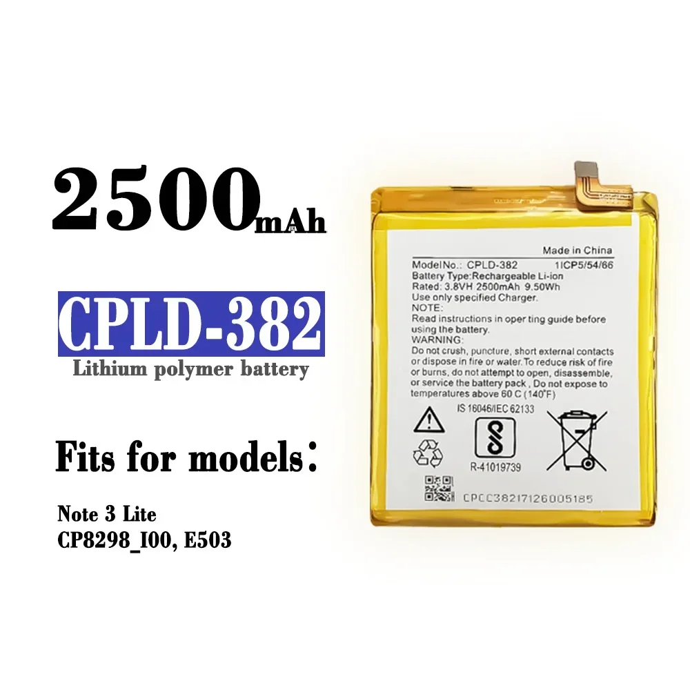 Сменный аккумулятор CPLD-382 для Coolpad Note 3 Lite E503 CPLD382, 2500 мАч, высококачественный литиевый аккумулятор для мобильного телефона, новая батарея
Сменный аккумулятор CPLD-382 для Coolpad Note 3 Lite E503 CPLD382, 2500 мАч, высококачественный литиевый аккумулятор для мобильного телефона, новая батарея