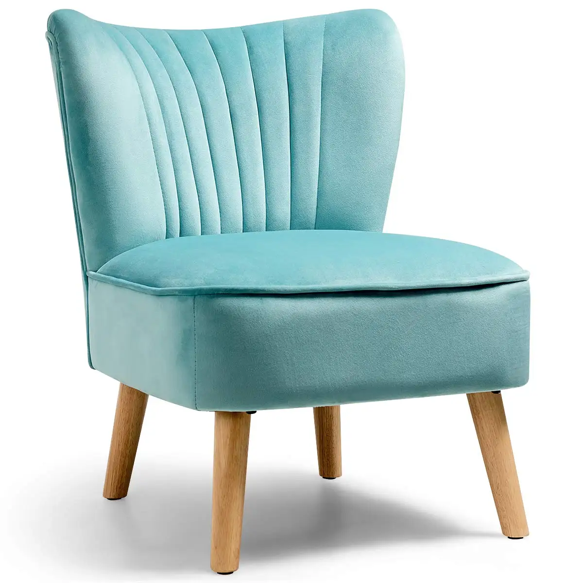 Turquoise Velvet Armless Wingback Accent Chair With Padded Seat And Natural Wood Legs For Living Room Or Bedroom
Turquoise Velvet Armless Wingback Accent Chair With Padded Seat And Natural Wood Legs For Living Room Or Bedroom